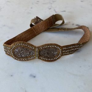 Beaded Anthropologie Elastic Belt